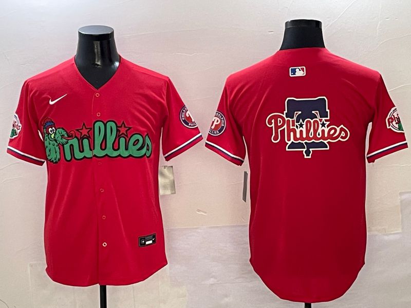 Men Philadelphia Phillies Blank Red three generations Joint Name 2025 Nike MLB Jersey style 4